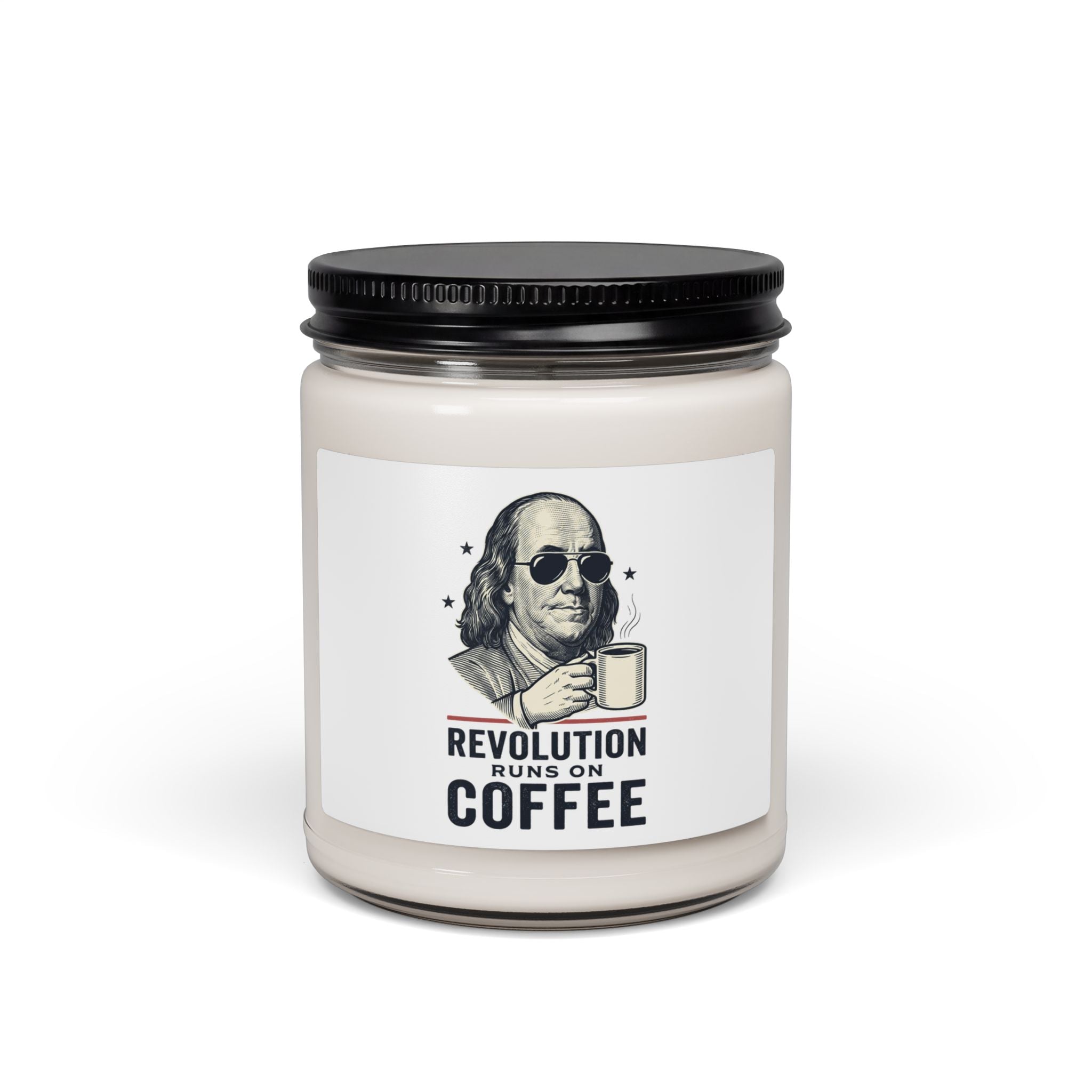 Revolution Runs on Coffee Candle, Soy Jar, Founding Daddies Patriotic Vintage