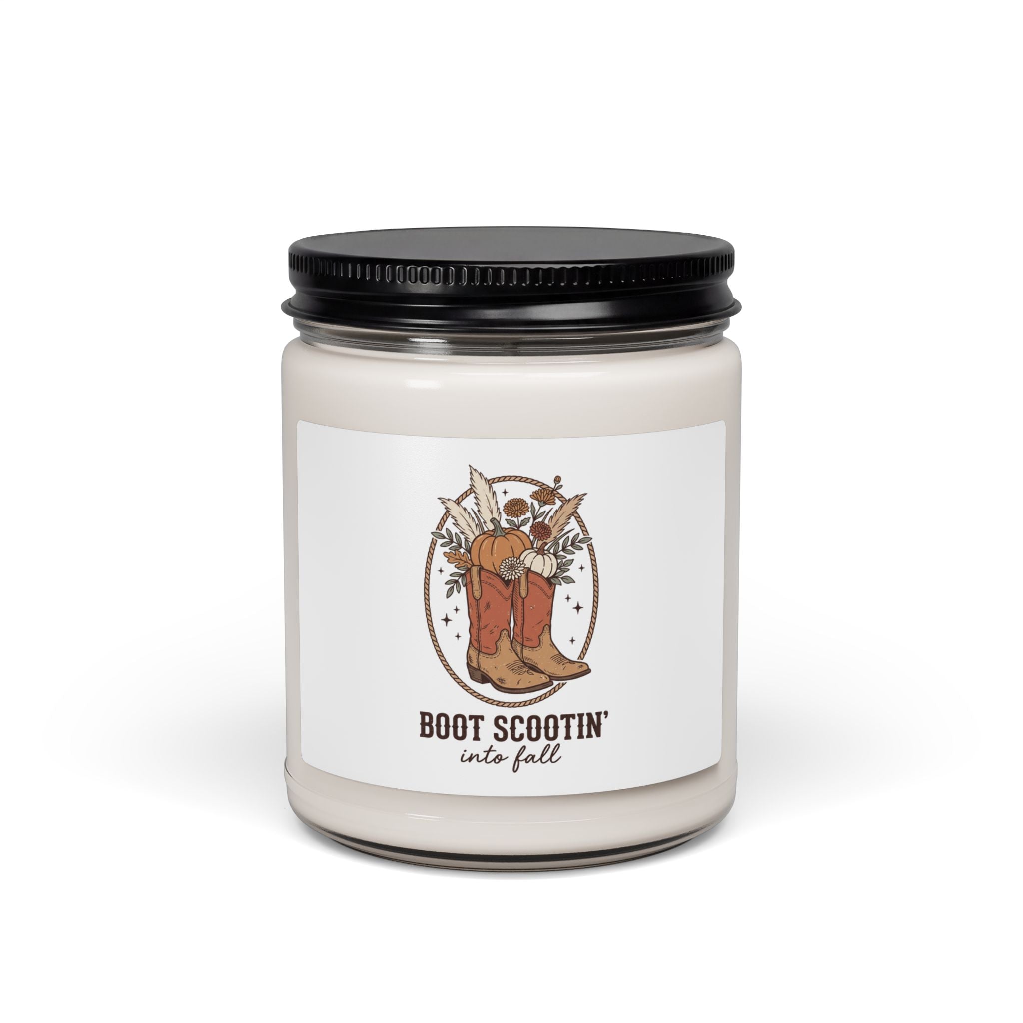 Boot Scootin' Pumpkin Candle, Soy Jar | Fall Pumpkin Boots Candle