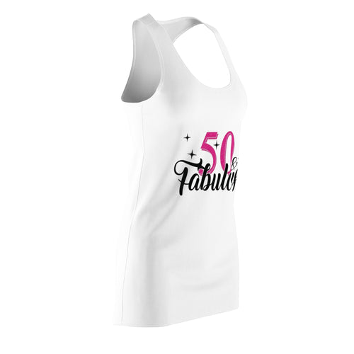 50 & Fabulous Racerback Dress - Women's 50th Birthday Celebration Tank Dress