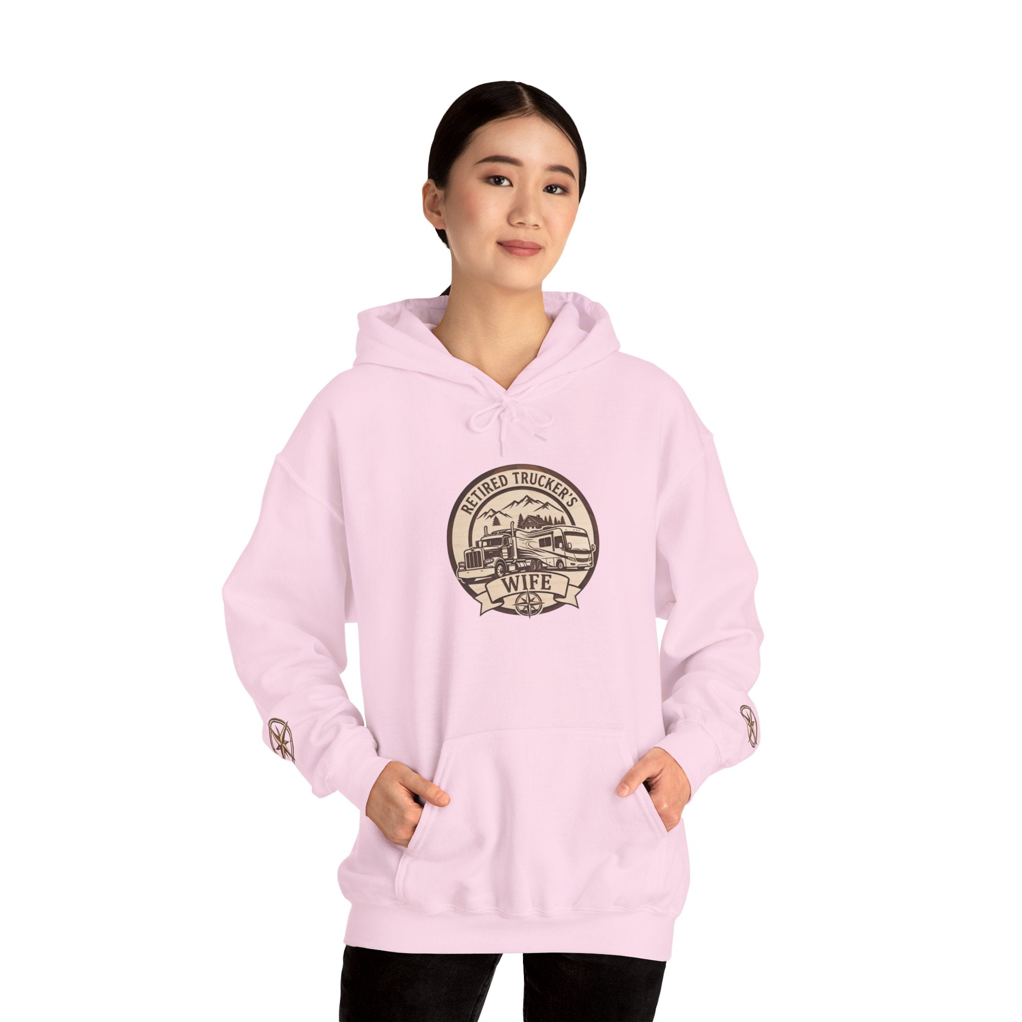 Retired Truckers Wife Hoodie — Vintage 'Retro Trailer Life' Pullover