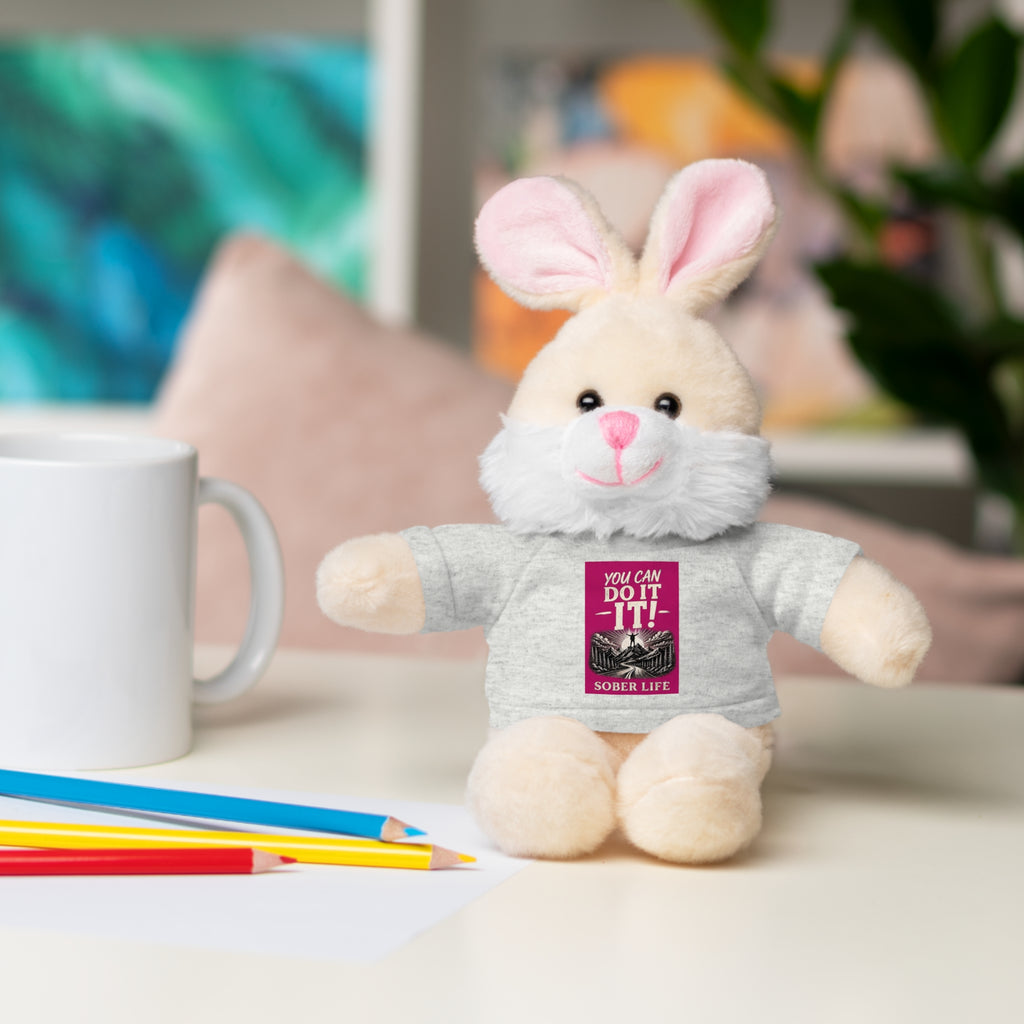 Motivational Teddy Bear with 'You Can Do It!' Tee