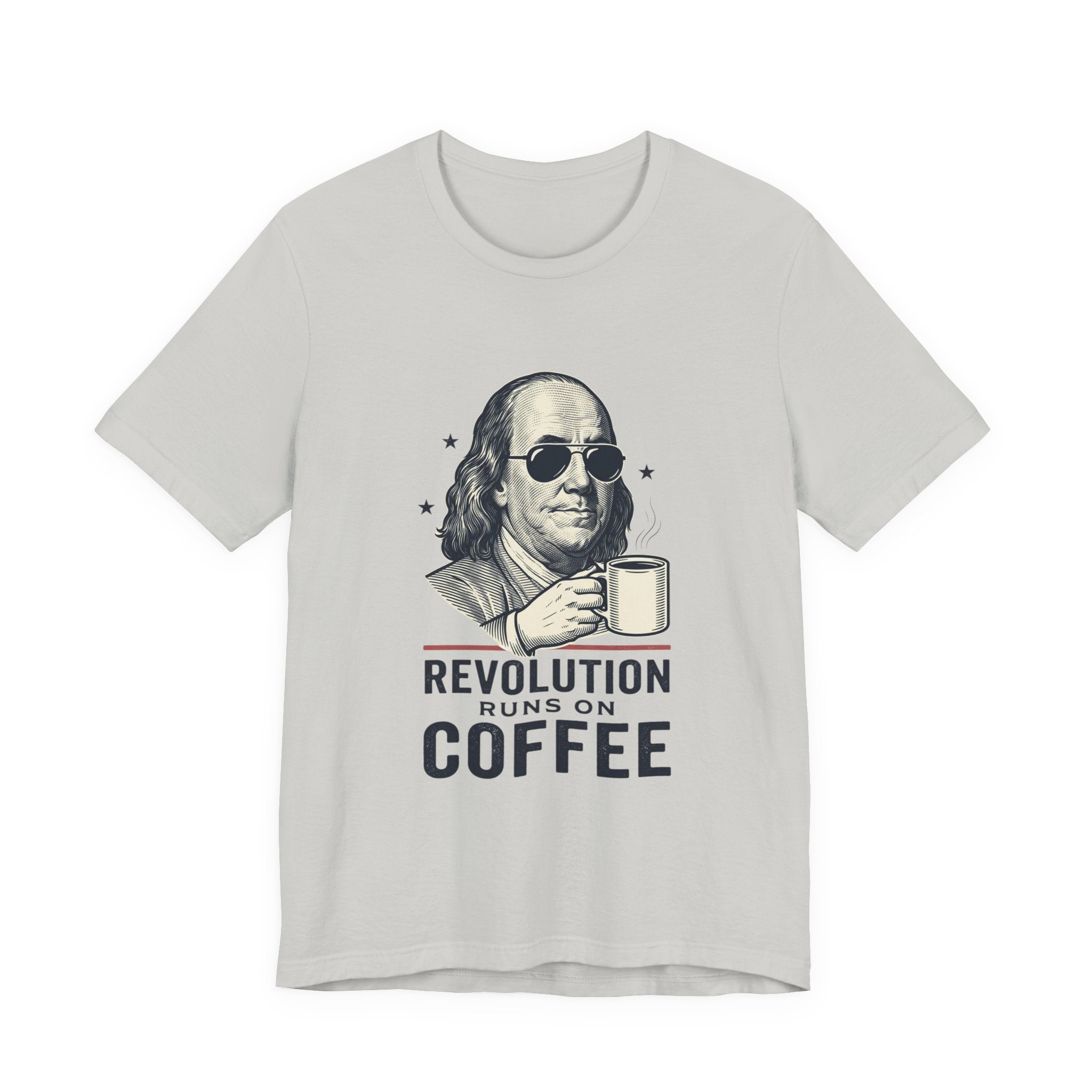 Revolution Runs on Coffee Tee | Founding Daddies, Vintage Patriotic Humor