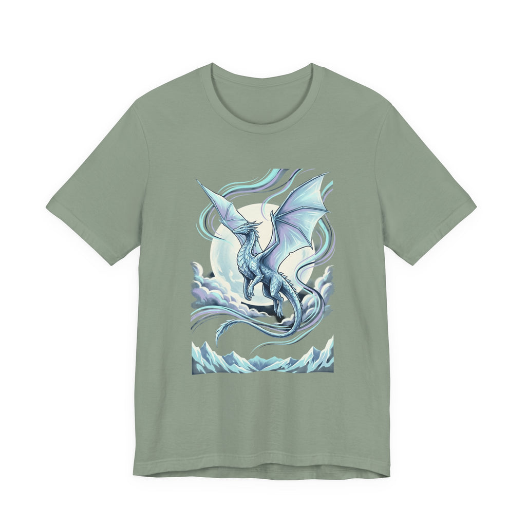 Ice Dragon Illustration T-Shirt | Fantasy Dragon Art, Mythical Creature Tee