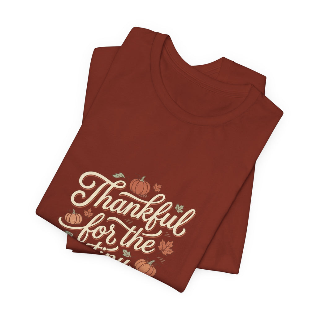 Thankful for the Tiny Moments Tee | Pumpkin Fall Script Graphic
