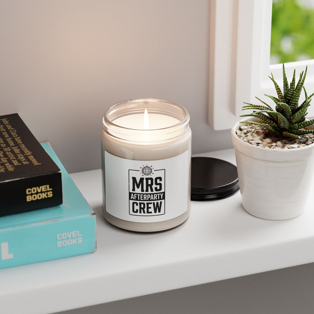 Mrs Afterparty Crew Candle, Scented Soy Jar, Bride Era Slogan