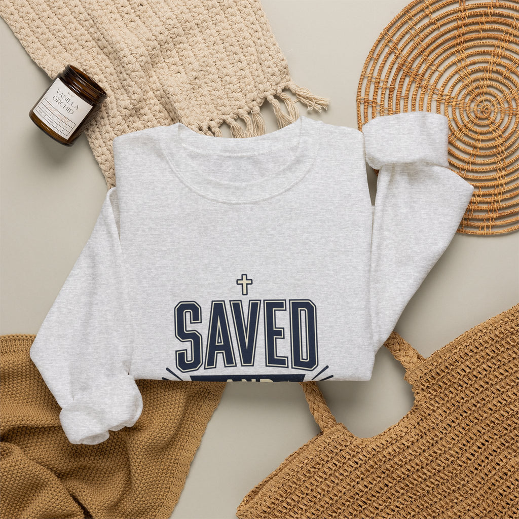 Saved and So Free Sweatshirt | Faith & Freedom 4th of July Christian Patriotic