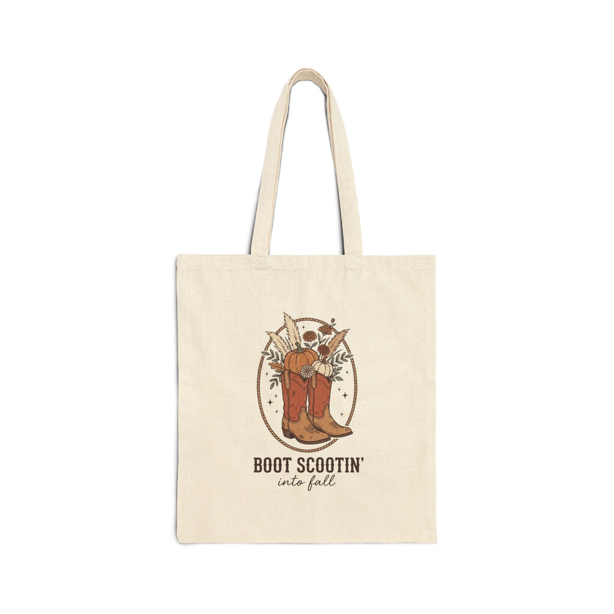 Boot Scootin' Pumpkin Tote | Fall Pumpkin Western Canvas Tote