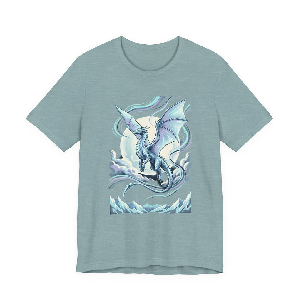 Ice Dragon Illustration T-Shirt | Fantasy Dragon Art, Mythical Creature Tee