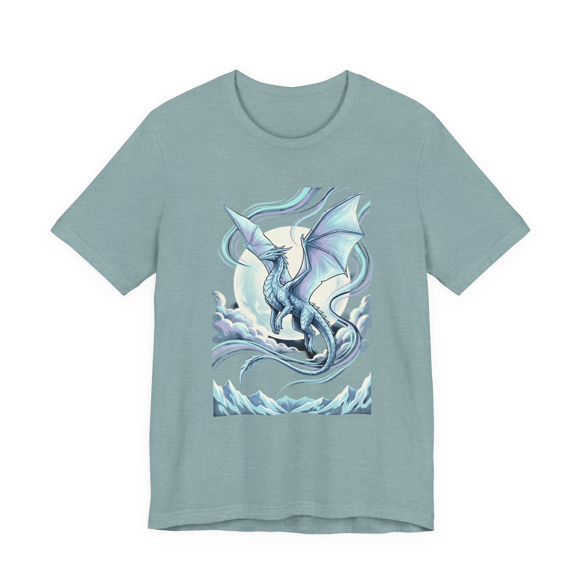 Ice Dragon Illustration T-Shirt | Fantasy Dragon Art, Mythical Creature Tee