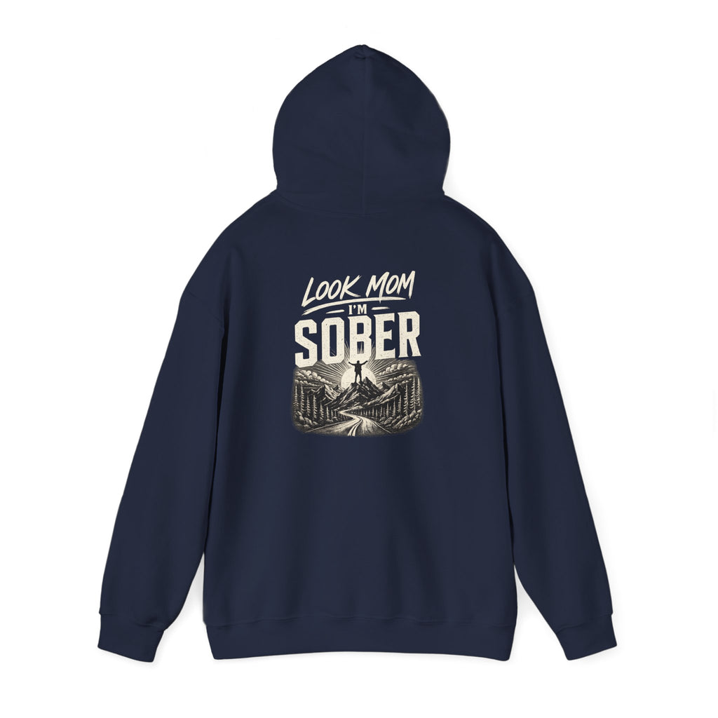 Hoodie — "Sober" Mountain Path Vintage Graphic Pullover