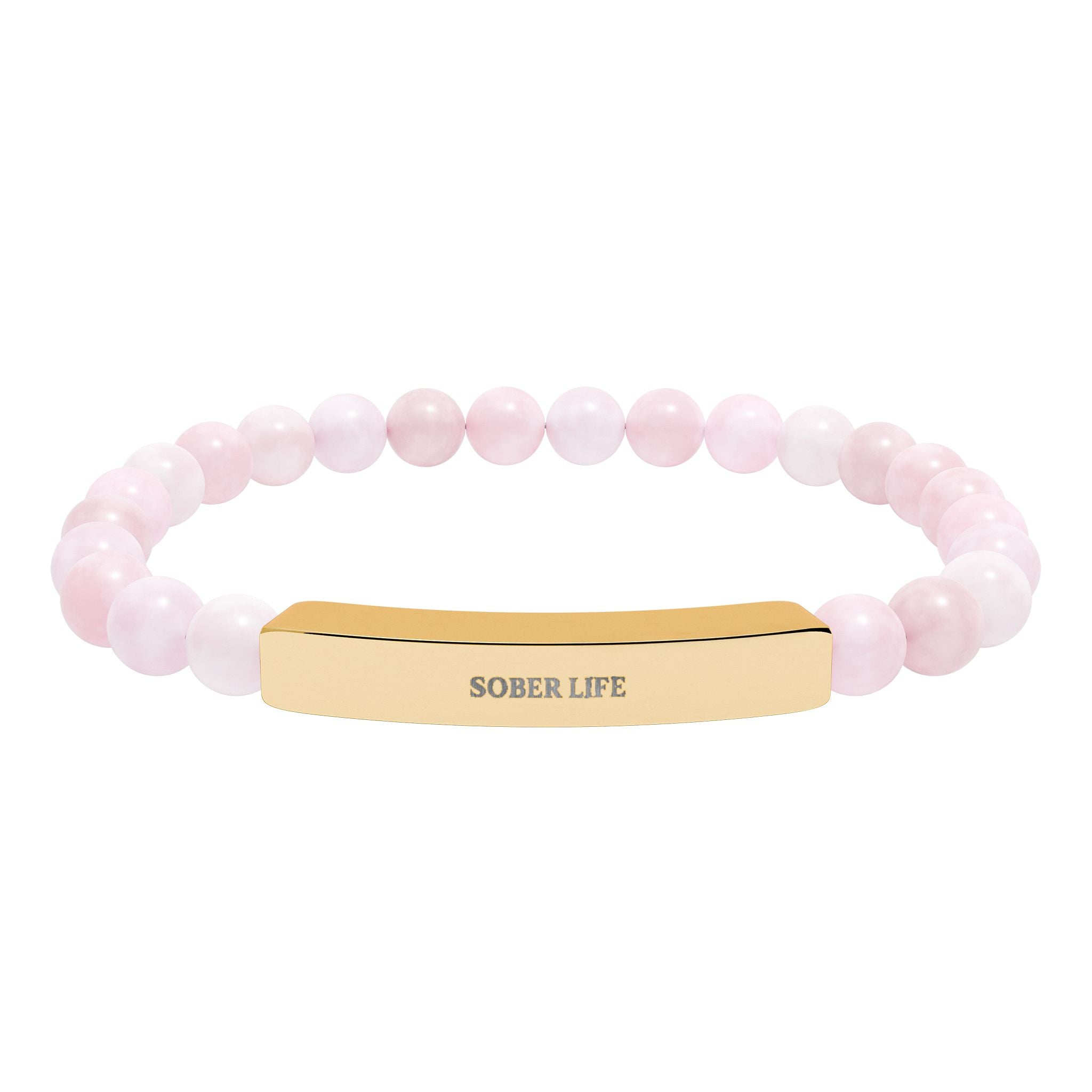 Engravable Natural Stone Stretch Bar Bracelet – Personalized Beaded Bracelet