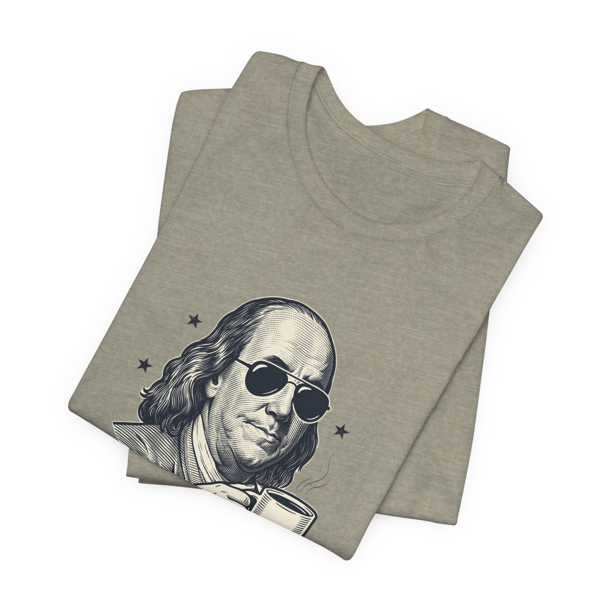 Revolution Runs on Coffee Tee | Founding Daddies, Vintage Patriotic Humor