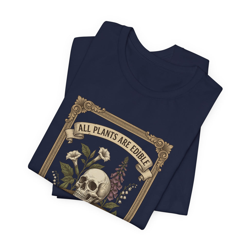 All Plants Are Edible Tee | Vintage Botanical Skull, Forager Mycology Humor