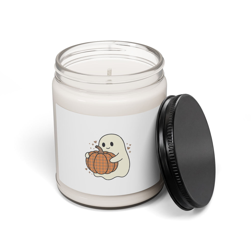 Cute Ghost Holding Pumpkin Candle | Fall Pumpkin Halloween Soy Jar