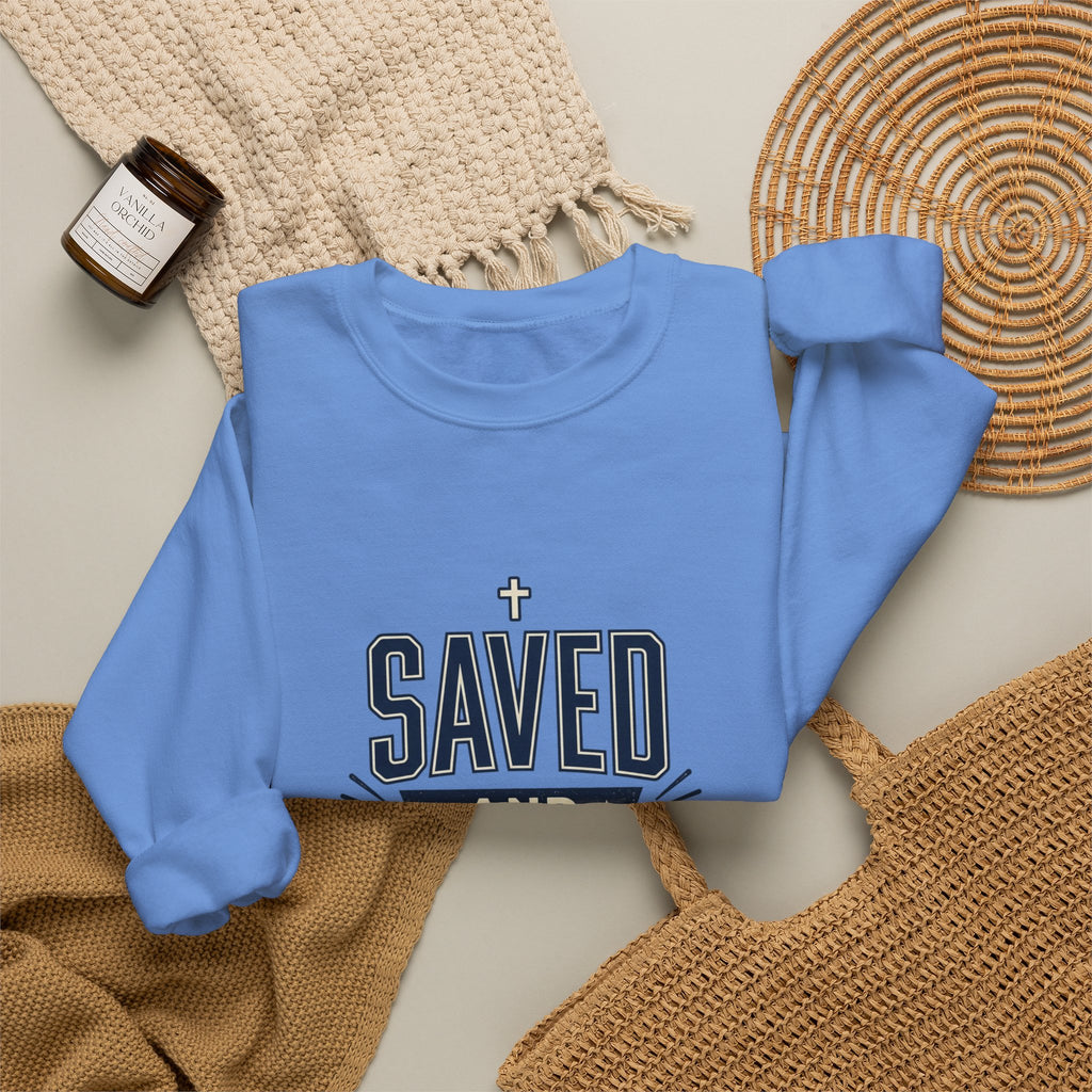 Saved and So Free Sweatshirt | Faith & Freedom 4th of July Christian Patriotic