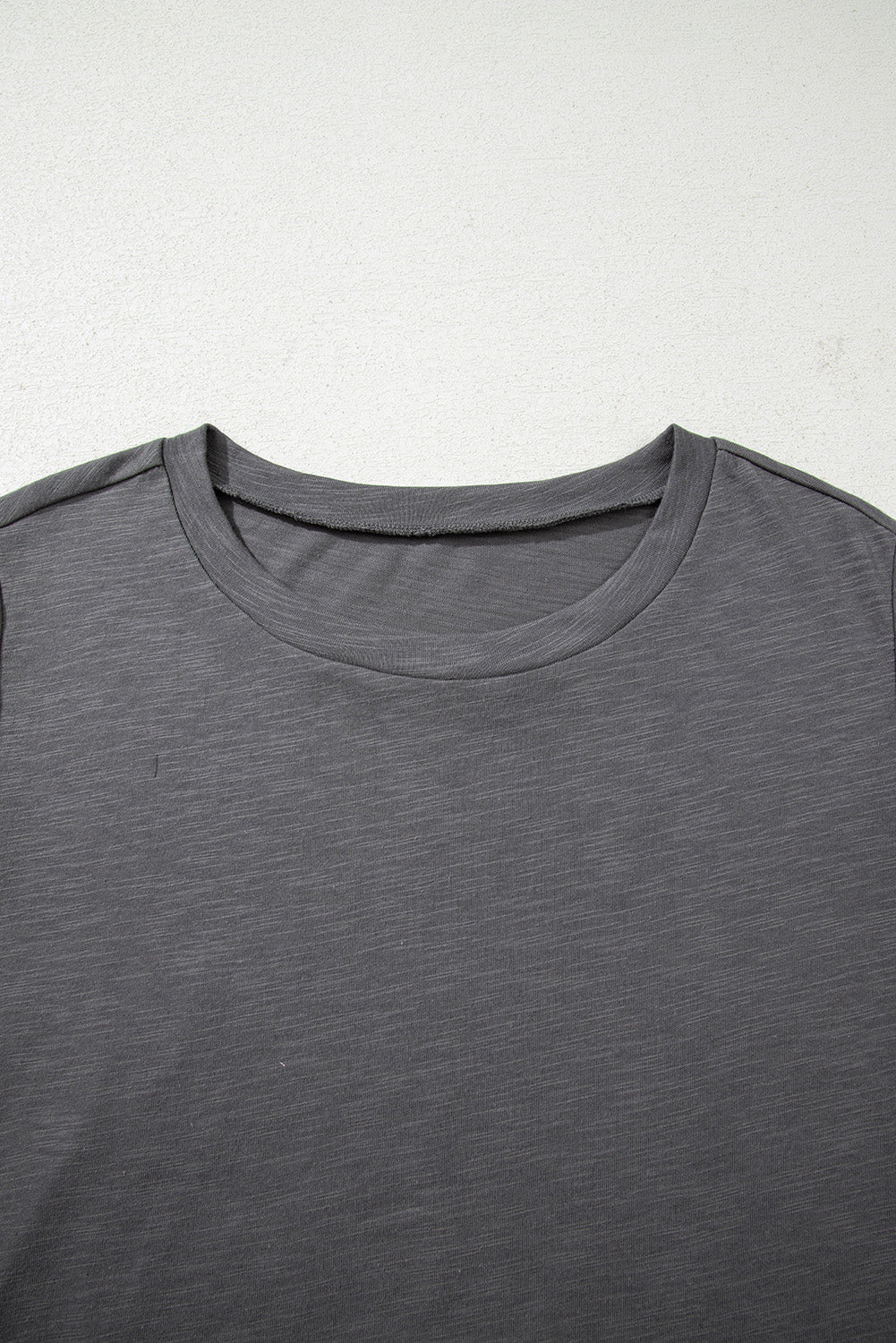 Dark Grey Double Ruffled Short Sleeve Plus Size Top